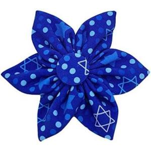 image:imageHuxley amp Kent Pet Pinwheel Bow for Dogs amp Cats  Holiday Adjustable Hook amp Loop Collar Accessory  Cute amp Comfortable for Holidays amp Celebrations  Hanukkah Stars amp Dots LargeHanukkah Stars  Dots