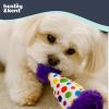 image:imageHuxley amp Kent Funny Dog Toy wSqueaker  Holiday Power Plush Squeaky Dog Toys for Small Dogs  Durable Small Stuffed Animal for Indoor Play amp Fetch  Tiny Tuff Latte My WayPolka Dot Party Hat