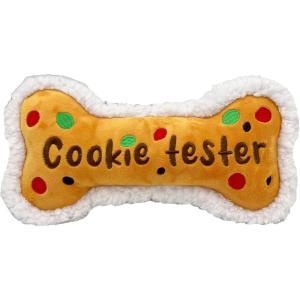 image:imageHuxley amp Kent Funny Dog Toy wSqueaker  Holiday Power Plush Squeaky Dog Toys for Small Medium amp Large Dogs  Soft Stuffed Animal for Indoor Play amp Fetch  Naughty Nice Bone SmallCookie Tester Bone