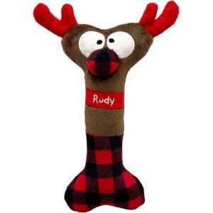 image:imageHuxley amp Kent Funny Dog Toy wSqueaker  Holiday Power Plush Squeaky Dog Toys for Small Medium amp Large Dogs  Soft Stuffed Animal for Indoor Play amp Fetch  Reindeer Bone One SizeReindeer Bone