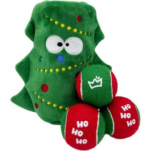 image:imageHuxley amp Kent Interactive Funny Dog Toy wSqueaker  Holiday Power Plush Treat Hiding Toy  Cute and Funny Soft Puzzle for Small amp Large Dogs  Seek n Treat Prickly amp Bright Pawt One SizeChristmas Tree