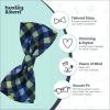 image:imageHuxley amp Kent Pet Bow Tie for Dogs amp Cats  Adjustable Hook amp Loop Collar Accessory  Cute amp Comfortable for Holidays amp Celebrations  Lime Madras SmallNavy Check