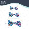 image:imageHuxley amp Kent Pet Bow Tie for Dogs amp Cats  Adjustable Hook amp Loop Collar Accessory  Cute amp Comfortable for Holidays amp Celebrations  Lime Madras SmallBlueGreen Check