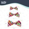 image:imageHuxley amp Kent Pet Bow Tie for Dogs amp Cats  Adjustable Hook amp Loop Collar Accessory  Cute amp Comfortable for Holidays amp Celebrations  Lime Madras SmallYellowOrange Check