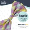 image:imageHuxley amp Kent Pet Bow Tie for Dogs amp Cats  Adjustable Hook amp Loop Collar Accessory  Cute amp Comfortable for Holidays amp Celebrations  Lime Madras SmallLavender Lemon