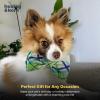 image:imageHuxley amp Kent Pet Bow Tie for Dogs amp Cats  Adjustable Hook amp Loop Collar Accessory  Cute amp Comfortable for Holidays amp Celebrations  Lime Madras SmallLime Madras