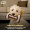 image:imageHuxley amp Kent Funny Dog Toy wSqueaker  Fall Power Plush Squeaky Dog Toys for Small Medium amp Large Dogs  Soft Stuffed Animal for Indoor Play amp Fetch  Puggin Spice Latte SmallFootball Bone