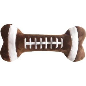 image:imageHuxley amp Kent Funny Dog Toy wSqueaker  Fall Power Plush Squeaky Dog Toys for Small Medium amp Large Dogs  Soft Stuffed Animal for Indoor Play amp Fetch  Puggin Spice Latte SmallFootball Bone