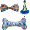 image:imageHuxley amp Kent Dog Bundle  Blue Party Time Birthday Bundle  Large  Party Hat Bow Tie Power Plush Dog Bone
