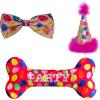 image:imageHuxley amp Kent Dog Bundle  Pink Party Time Birthday Bundle  Large  Party Hat Bow Tie Power Plush Dog Bone