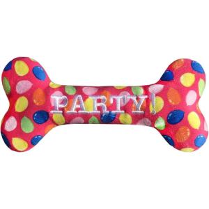 image:imageHuxley amp Kent Funny Dog Toy wSqueaker  Birthday Power Plush Squeaky Dog Toys for Small Medium amp Large Dogs  Soft Stuffed Animal for Indoor Play amp Fetch  Funfetti Cake SmallParty Time Pink Bone