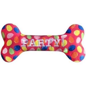 image:imageHuxley amp Kent Funny Dog Toy wSqueaker  Birthday Power Plush Squeaky Dog Toys for Small Medium amp Large Dogs  Soft Stuffed Animal for Indoor Play amp Fetch  Funfetti Cake SmallPinky Party Time Bone