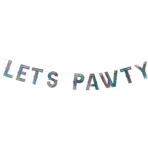 image:imageHuxley amp Kent Pet Celebration Banner  Lets Pawty Party Decoration for Dogs amp Cats  Reusable Sign Decor for Pet Birthdays Gotcha Days amp Special Occasions  Lets Pawty Banner Iridescent