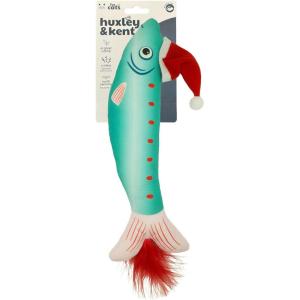image:imageHuxley amp Kent Kicker Plush Cat Toy  Holiday Interactive Catnip Toy for Cats amp Kittens  Soft Canvas for Kicking amp Batting  Fun Indoor Play  Merry Fishmas Sardine Kicker