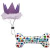 image:imageHuxley amp Kent Birthday Dog Bundle  Purple Crown and Its My Barkday Bone  Large Plush Dog Toy and Large Adjustable Head Crown