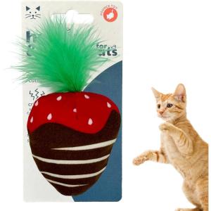 image:imageHuxley amp Kent Plush Cat Toy  Valentines Day Interactive Catnip Toy for Cats amp Kittens  Soft with Crinkle amp Catnip  Fun Indoor Play  Chocolate Covered Strawberry
