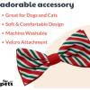 image:imageHuxley amp Kent Pet Bow Tie for Dogs amp Cats  Holiday Adjustable Hook amp Loop Collar Accessory  Cute amp Comfortable for Holidays amp Celebrations  Happy GMan LargePeppermint Stripe
