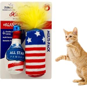 image:imageHuxley amp Kent Plush Cat Toy  4th of July Interactive Catnip Toy for Cats amp Kittens  Soft with Crinkle amp Catnip  Fun Indoor Play  Firecracker amp All Star Pawdka 2pkFirecracker  All Star Pawdka