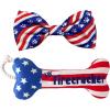 image:imageHuxley amp Kent 4th of July Dog Bundle  Small  Lil Firecracker Bone amp Paws amp Stripes Bow Tie  Plush Squeaky Crinkle Dog Toy amp Collar Accessory