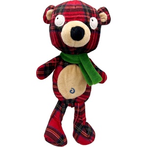 image:imageHuxley amp Kent Slappies for Dogs  Plaidington Bear Large  Christmas Holiday Dog Toy  Squeak amp Shake Dog Toy  No Stuff Tummy with Squeaky TPR Ball in HeadPlaidington Bear